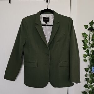 2018 Banana Republic Petite Long & Lean Olive Green Blazer Jacket